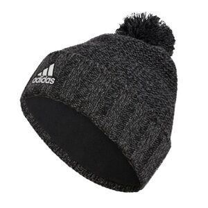 Adidas Black Knit Beanie with Pom-Pom